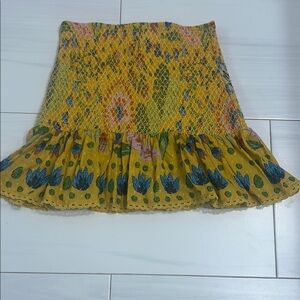 FARM Rio Yellow and Blue Bubble Mini Skirt